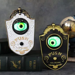 Andra evenemangsfestartiklar Lysande ögon Dörrklockan Haunted Decorations Eyeball Horror Props Creepy med ljudljus för Halloween 230815