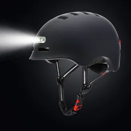 Casco per caschi da ciclismo Casco per biciclette con leggero avvertimento Bita per auto integrata Bike per auto da esterno Sport Electric Scooter Cappellino 230815