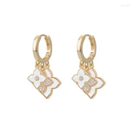 Dangle Earrings Korean Earring For Women Luxury 18K Real Gold Plating And S925 Silver Pin Attractive Fashion Jewelry Gift