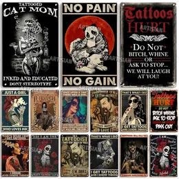 Tattoo Metall Poster cooles Mädchen Job Zinnschild Hobby Vintage Dekorative Plaque Wanddekoration Garage Bar Pub Club Hotel Café Küche Home Tattoo Zimmer Dekoration 30x20 cm W01