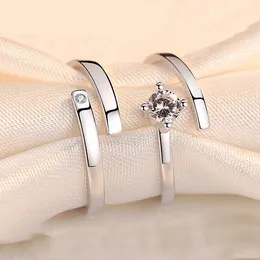 Luxury Bvlgr top jewelry accessories designer woman cross couple Ring Male and Female A Pair Korean Edition Student Diamond Ring Geometric Line Zircon Open Pair Ring