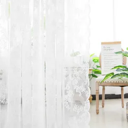 Curtain 1PC Solid White Lace Window Curtains for Living Room balcony Bedroom Modern Tulle Voile Organza Curtains Fabric Drapes