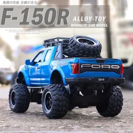 Novo 1 32 Ford Raptor F150 Big Wheel Loy Diecast Car Modelo com Light Light Pull Back Toys para Ldren Natal presentes T230815