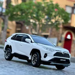 1 32 RAV4 SUV Alloy Car Model Diecast Toy VehicleショックアブソーバーサウンドとライトハイシミレータカーモデルおもちゃギフトT230815