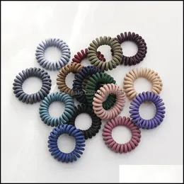 Hair Rubber Bands Scrub Elastic Telephone Wire Ties Ponytail Holder Gum Women Girls Spiral Scrunchies Accessories Drop Delivery Jewel Otd0N