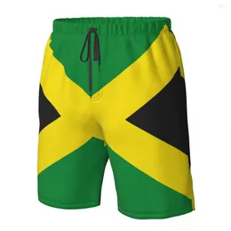 Mäns shorts simma sommar badkläder man simning stammar strand surf brädan manliga klädbyxor flagga av jamaica