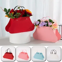 Pakiet na prezent Flower Box Portable Waterproof Kraft Paper Bag walentynkowe torby Bukiet Florist Rose Party Packing Equing