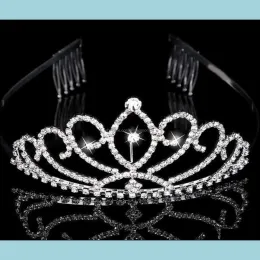 Headpieces Wedding Accessories Party Events Bridal Tiaras Crowns With Rhinestones Jewelry Evening Prom Pageant Crystal Drop Delivery ZZ