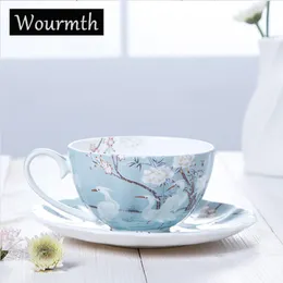 Mugs British Style Coffee Cup Set Bone china Luxury Gift Creativity Tea Cups And cups Saucer Beautiful Ceramic 230815