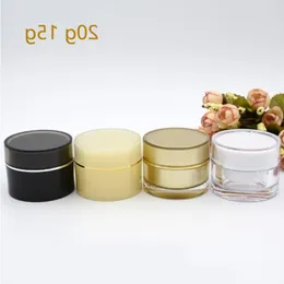 Acryl leere kosmetische Kosmetik 5G 15G 20G Pot Cream Pulver Behälter Jar 30g 50 g Acrylkörperpeeling Verpackung Jars Hautpflege mit Liner Ikgai