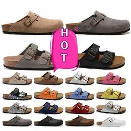 مصمم بوسطن سدادات Slippers Cork Flat Women Fashion Sandals Summer Leather Leather Peach Tuper Disual Shoes Men Classic Arizona Mayari Beach Shoe K0FM#