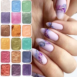 Nail Glitter Art Pigment Set Solid Metallic Watercolor Paint Chrome Powder Gradient Marble Effect Shimmer Manicure Dust NT1915 230814