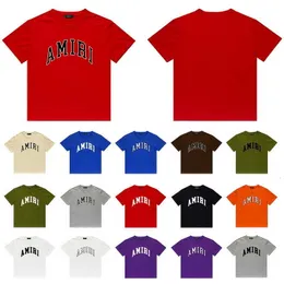 Men's T-Shirts Quality Summer T-shirts Designer Sleeve Amirri Casual Fashion Long term stock new US 2022 curved letter printing casual hip hop high street round neck