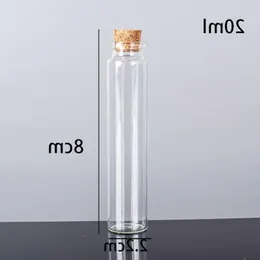 20ML 22X80X12MM Small Mini Clear Glass bottles Jars with Cork Stoppers/ Message Weddings Wish Jewelry Party Favors Lclwg