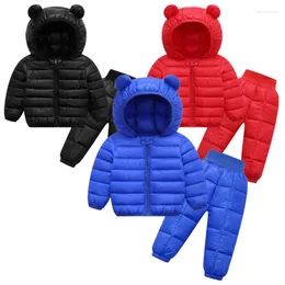 Set di abbigliamento per bambini inverno autunno set da ragazzi ragazze cotone con cappuccio per la giacca pantaloni 2pcs per bambini snowuit costume caldo 0-5t