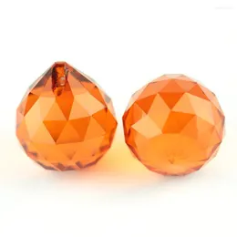 Crystal Crystal 15-40mm Bola de faceta vermelha laranja para bola de casamento Garland Strand