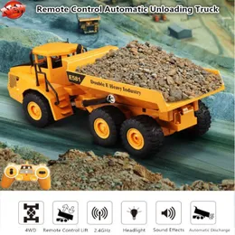 ElectricRc Car Remote Control Dump Truck RC 1 20 24G 30 minuti 4WD Modello di simulazione Resistenza al crash e drop Kids Toys 230814