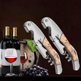 Wood Handle Professional Professional Wine Opener Mtifunction portable corkscrew bottle cook tools bar ackitary Q460