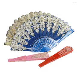 Decorative Figurines Folding Hand Held Fans For Spanish Chinese Japanese Vintage Dancing Wedding Church Party Gifts 5pcs