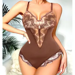 Women's Shapers Deep V Lace Bodysuits for Women Shapewear Jumpsuit Full Body Slim Trainer Control Flat Belly Smooth Underwear 230815