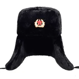 Шляпы для ловцов зимний мех теплый ветрозащитный шляпа Мужчины Женщины Лей фэн кеп-кеп-бомбар