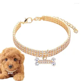 Collari per cani Sparkle Collar 3 file Colla di rineschi Collana a ciondolo osseo per gatto e bling Rhinestone Jewelry Party Wedding