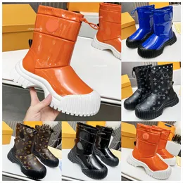 Ruby Flat Half Boot Designer Women Desert Autumn Winter Style Bootchunky Lekkie luksusowe luksusowe czarne gumowe podeszwa grube Sole Casual Rainboots