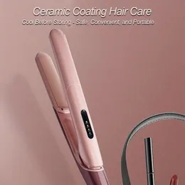 2-em 1 Endurecedor de cabelo Ferro de curling-Cuidados com cabelos ânion, temperatura de 4 vergões, desligamento automático 1H, gancho de cordão rotativo 360 ﾰ, tela LED-adequada para todos os tipos de cabelo!