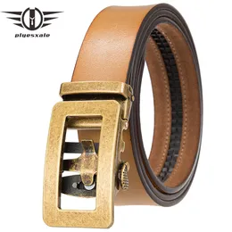 Andere Modezubehör -Gürtel Plyesxale Business Casual Herren Alloy Automatic Buckle Belt 2023 Hochqualitätsmarke Designer Einfacher komfortabler B944 230814