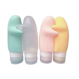 Storage Bottles 4pcs 90ml Dispenser For Toiletries Shampoo Silicone Travel Bottle Reusable Squeezable Mini Portable Soft Home El Refillable