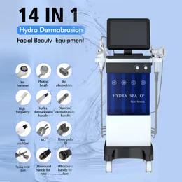 Mikrodermabrasion Multifunktions-Gesichtsbehandlung 14-in-1-Dermabrasion Hautpflege-Reinigungsmaschine mit Wassermahlung und H2O2-Blasen-Reinigungsmaschine