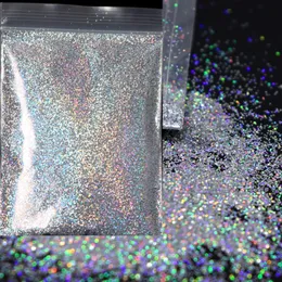 Nagel glitter 10g bulk för naglar hologram pulver gnistrande pigmentkonstdekorationer lösa chunky glänsande charm för reflekterande polska 230814