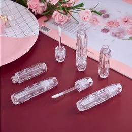 3ML Diamond Shape Empty Plastic Lip Gloss Packaging Tubes with Wand Makeup Balm Containers Reusable Bottle Clear Top for Lipstick Sampl Hhsb