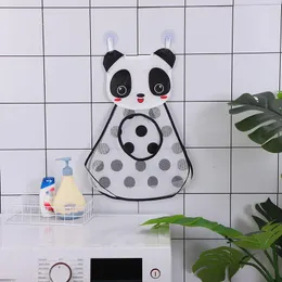 Storage Bags Cartoon Panda Bathing And Water Playing Toy Bag Bathroom With Sucker Durable Net Sweater Basket Boot Organizer Under Bed