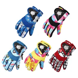Fem fingrar handskar vinter varma snowboard skidbarn barn barn snö metts vattentät skidåkning andas luft ml 230816