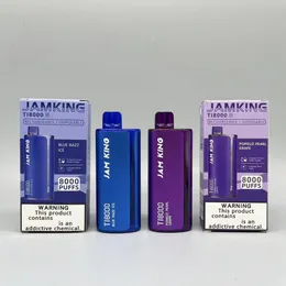 Jam King Ti8000 engångsvapa pufflager i tyska puffar Vaper Desechable Vape Disposable 19 ml med E Liquid Power Screen Dispet Puff 9K 2% 3% 5% vs POCO 10000
