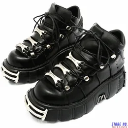 Dress Shoes Punk Style Women Sneakers Lace-up 6CM Platform Shoes Woman Creepers Female Casual Flats Metal Decor Tenis Feminino 230815