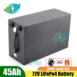 LifePo4 72V 45ah not 60ah 80ah Lithium Battery مع BMS 24S لـ Ebike Motorcycle Boat Golf Cart Solar+ Charger