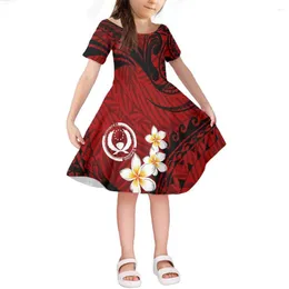 Casual Dresses 2023 Summer Fashion Samoan Tribal Dress Girl Short Skirt Wholesale Children Kids Clothing