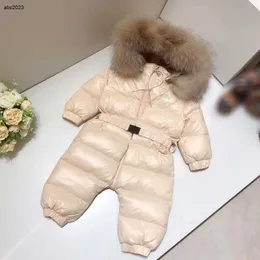 New Designer Kids Down Jackets Micro Rótulo de letra Impressão do bebê Baby Boilersuit Tamanho 90-110 cm de inverno roupas de pele com capuz para fora de casa 20 de julho de 20 de julho