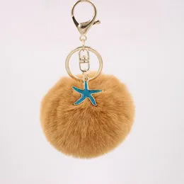 Kliny Puszysty futra pom Starfish Faux Hair Borb tor ozdoby samochodu