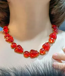 Chains Antique Imitation Glass Necklace Foreign Style Versatile
