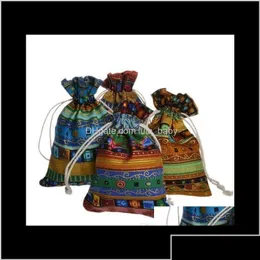 Bolsas de joalheria bolsas de estilo egípcio bolsa de moeda impressão dstring saco de algodão saquet coceira bolsa étnica 10x14cm bs7mu bolsas yfupx dhepg