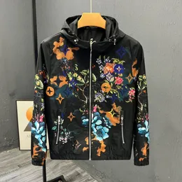 Kurtki damskie Spring Jacket Dame Fashion Flowing Printing Cearów Vintage luźne streetwearne drukowana kurtka męska kurtka wzorzystą kurtkę modną kwiatową bluzę z kapturem M-5xl