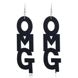 Stud Creative Geometric Letters Charms Acrylic Acicic Acid Sheet Ear Vintage OMG Statement Long Drop Earrings For Women Delivery Jewel DHKC9