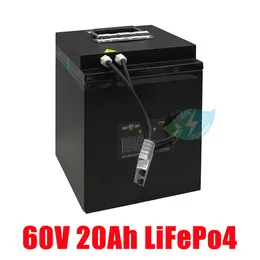 60V 20AH litiumbatteri 20S 3.2V LIFEPO4 -batteri med BMS för 1500W elektrisk skotermotorcykel Ebike+ 3A -laddare