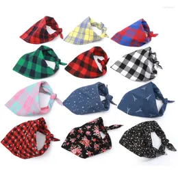 Dog Apparel Reversible Scarf Pet Bandana Bib Accessories Triangular Bandage Adjustable Tie On For Cat Puppies Medium Large Dogs