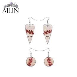 Hoop Huggie Ailin Drop Baseball Orecchini in acciaio inossidabile softbal con motivi Regali di gioielli estetici Decorazioni naturali 230815