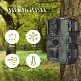 Wetterfeste Kameras Outdoor Trail Kamera 16MP 4K wasserdichtes Spiel mit Nachtsicht für Wildtierüberwachung Jagdsport 230816