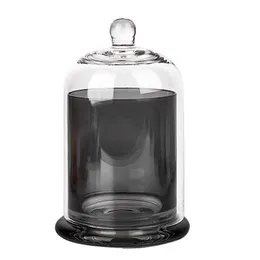 الفراغ الفاخر الأسود الزجاج الأخضر جرة جرة Display Dome Candle Candle Cloch Jar مع قاعدة لصنع شموع سعر إرسال عن طريق البحر/القطار فقط vvwca